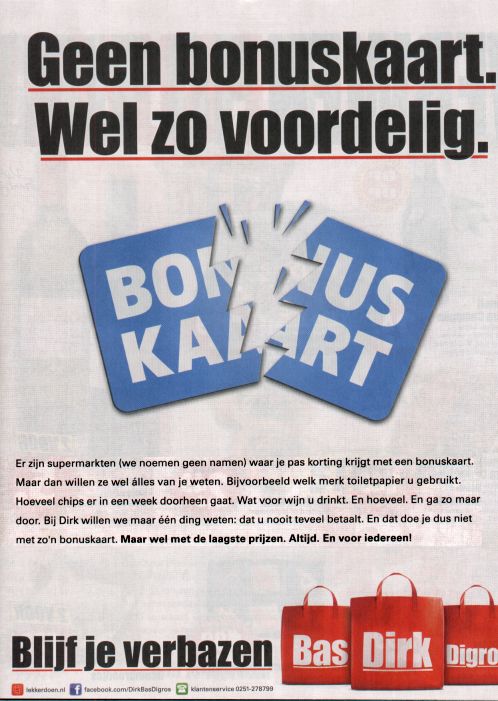 Bas/Dirk/Digros tégen de bonuskaart