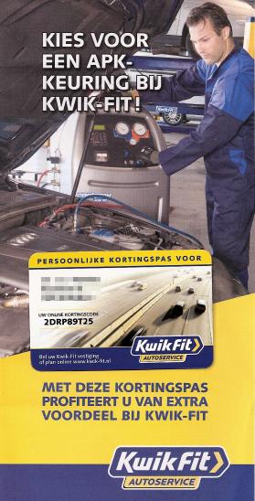 Kwikfit en de kortingspas