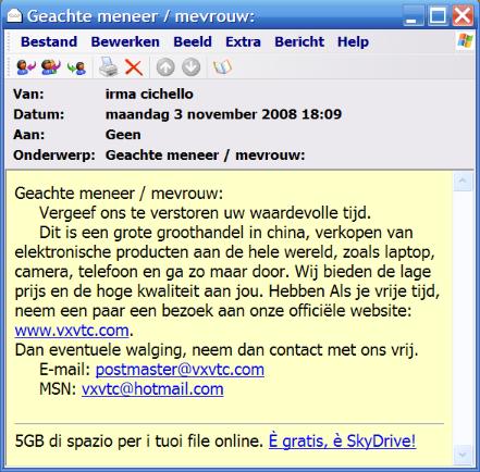 E-mail uit China(?)