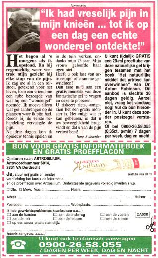 Artrosilium advertentie