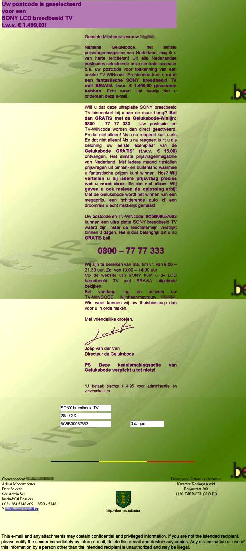 De Geluksbode - e-mailactie