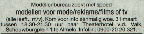 Modellen-advertentie TCTubantia